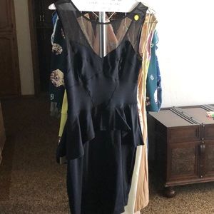 Bebe peplum black dress